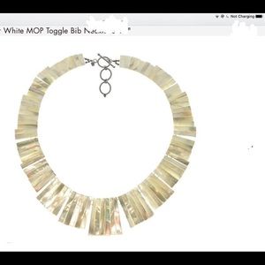 MOP Bib necklace sterling silver toggle clasp
